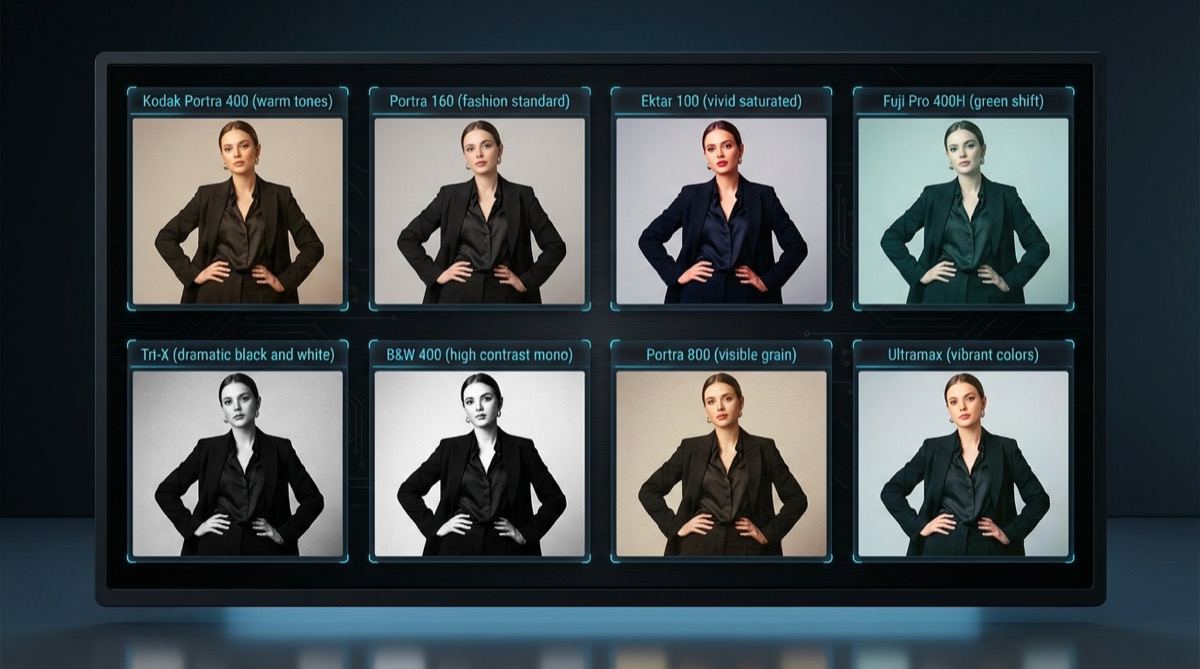 8種フィルムプリセット比較